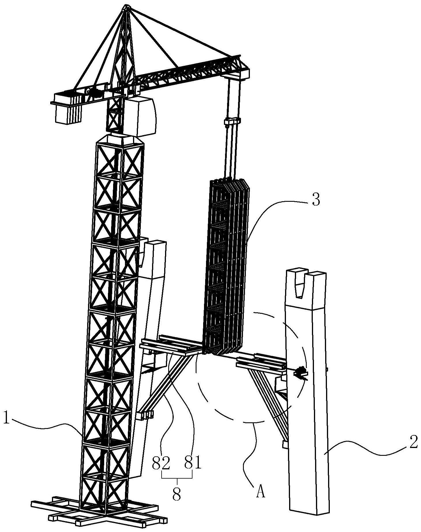 一种斜拉桥超高主塔横梁现浇支架结构及施工方法与流程