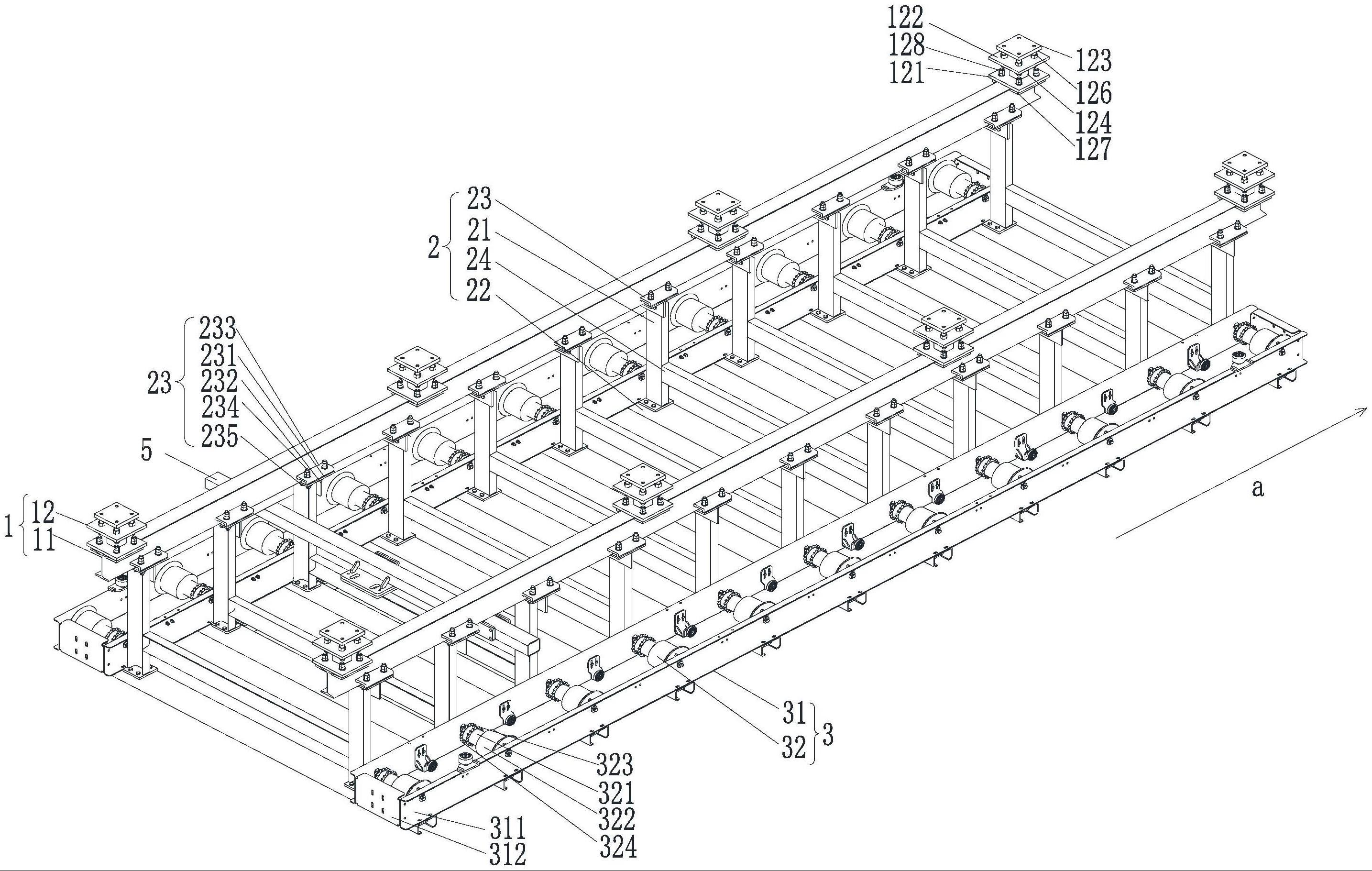 一种空中滚床输送装置的制作方法