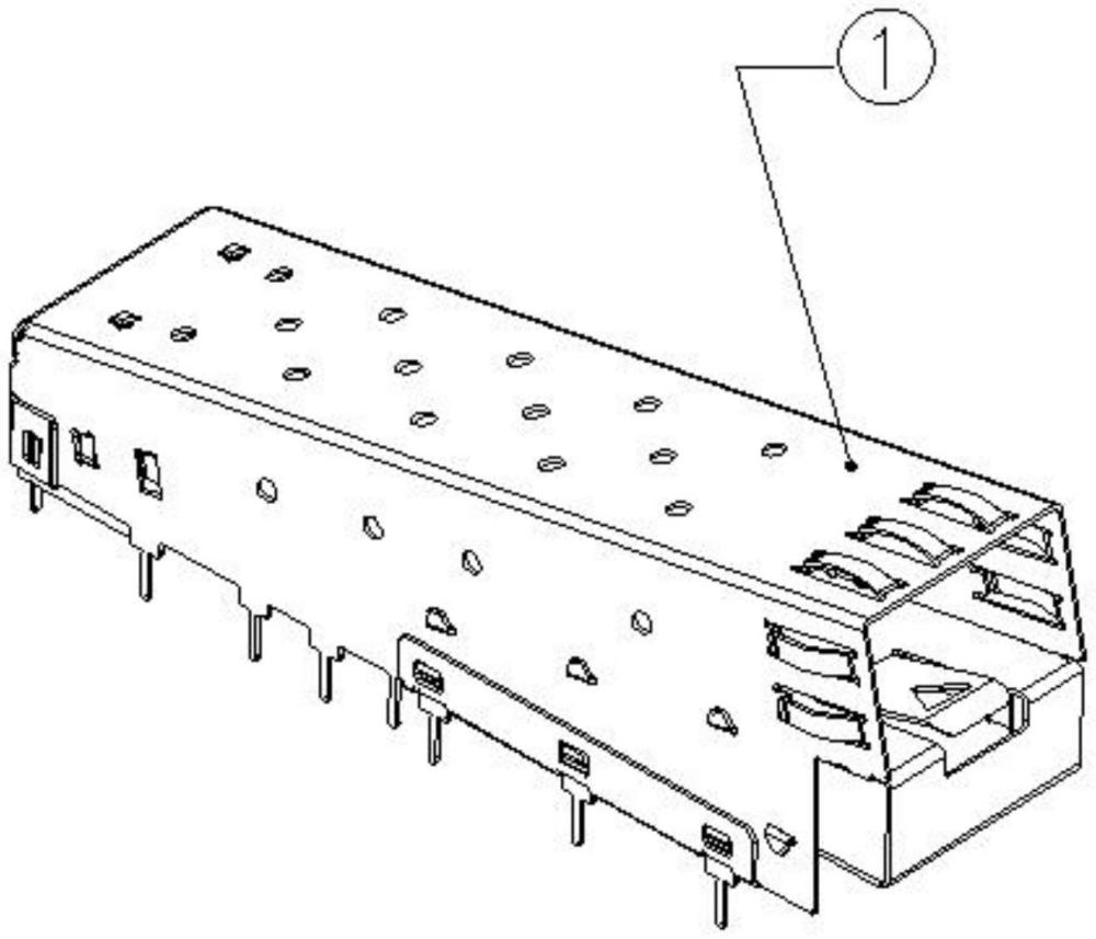 一种倾斜度11度的带电源连接器的光口母座的制作方法