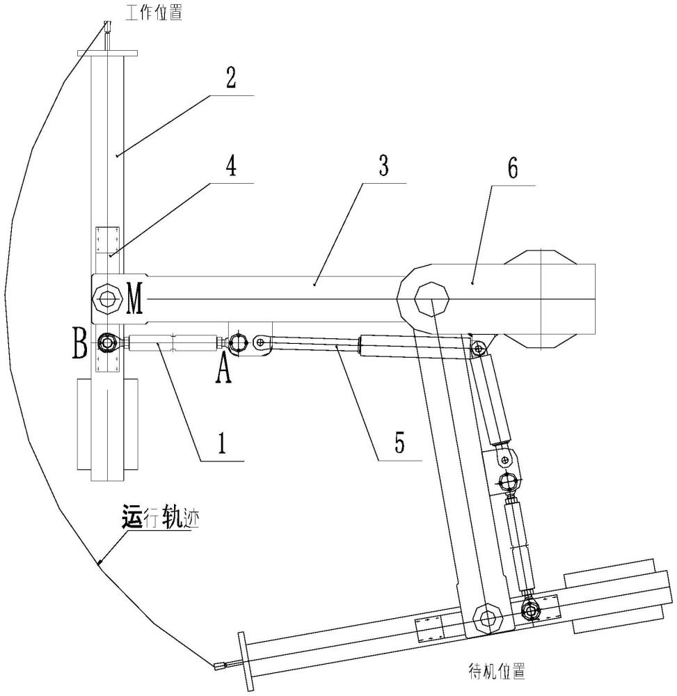 一种小拉杆调节式圆周回转开铁口机的制作方法