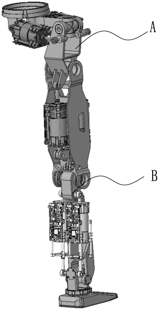 一种具有六自由度的模块化直线驱动人形机器人腿部系统