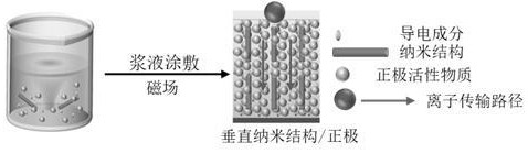 一种磁场诱导垂直取向离子通道的固态电池复合正极及制备与应用