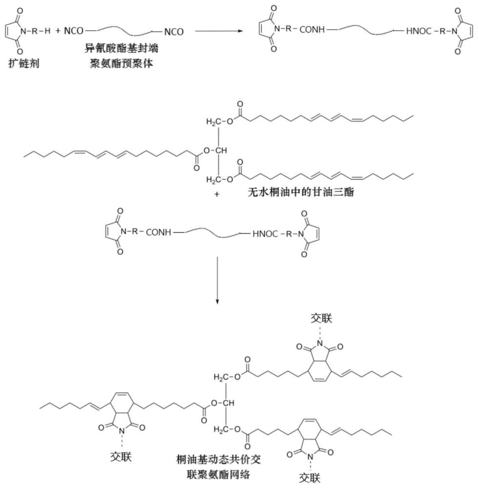 一种桐油基动态共价交联聚氨酯改性沥青及其制备方法