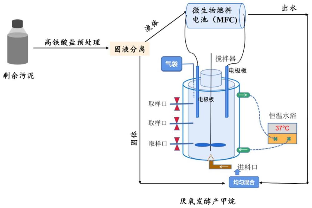 一种基于高铁酸钾的剩余污泥减量化和资源化的方法