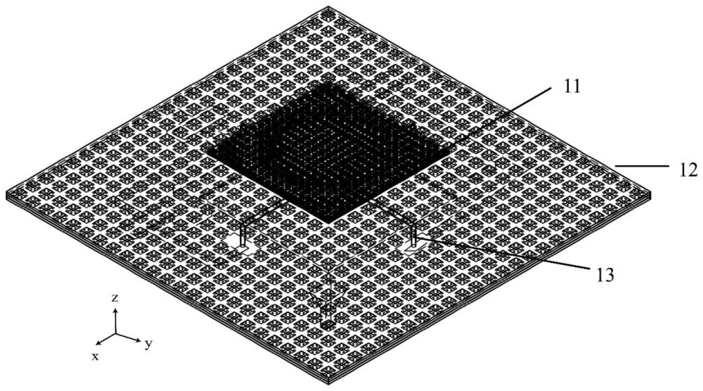 贴片/透射阵结构复用的微波/毫米波双频圆极化天线
