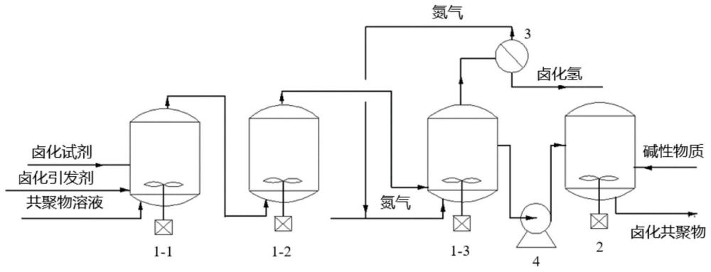 卤化共聚物的制备方法与应用、用于制备卤化共聚物的系统与应用与流程
