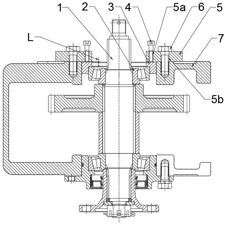一种变速箱输出轴圆锥滚子轴承轴向游隙调整装置的制作方法
