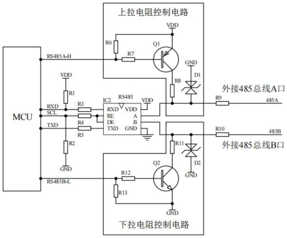 一种RS485总线自动匹配电路参数算法的装置的制作方法