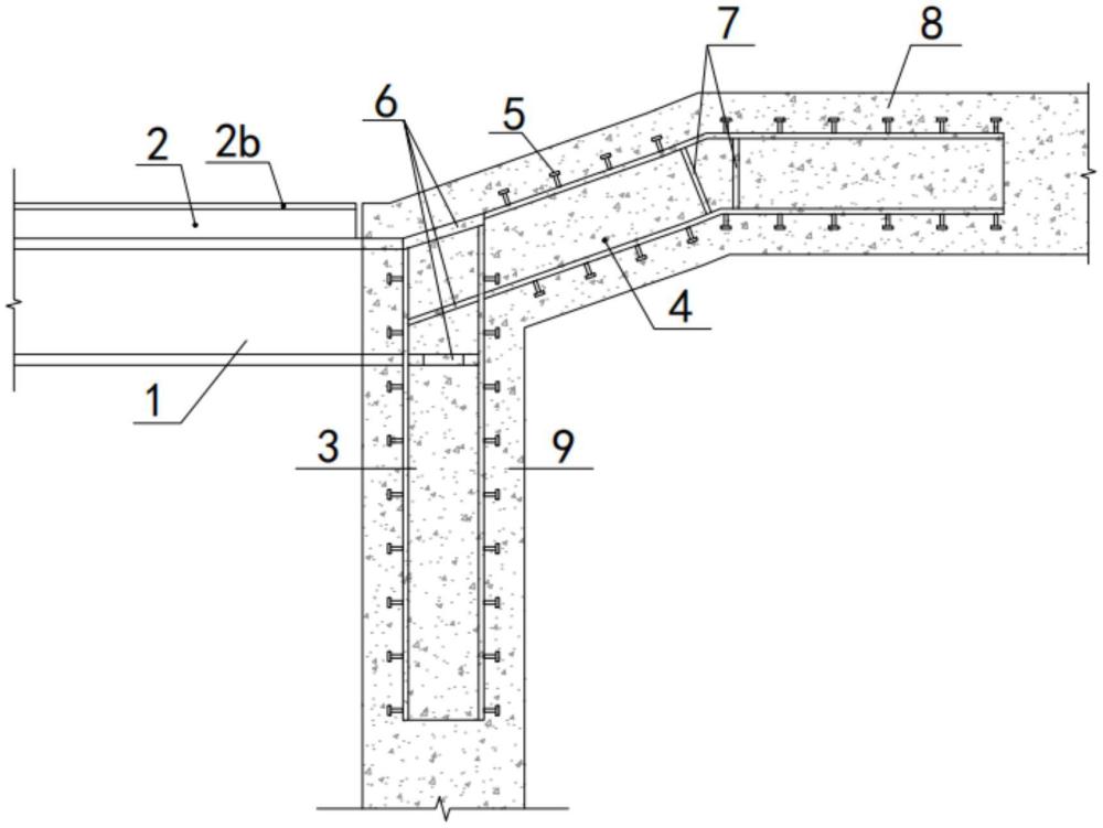 一种中式屋面中悬挑钢梁与混凝土折梁、柱的构造节点的制作方法