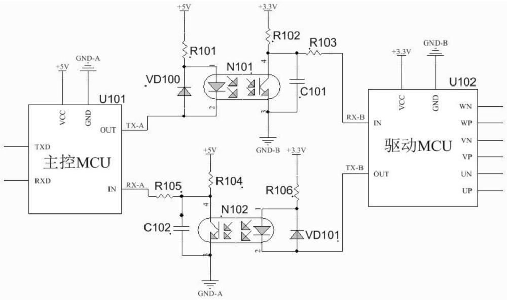 一种冰箱主控板与变频板全双工通信电路及方法与流程