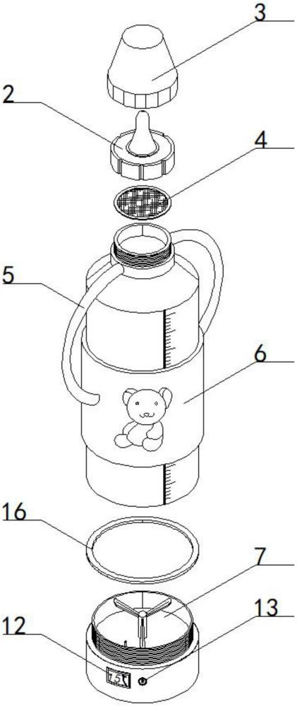 一种带电子型温度计的婴儿奶瓶的制作方法