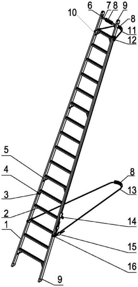 防倾倒防坠落便于登杆的施工梯子的制作方法