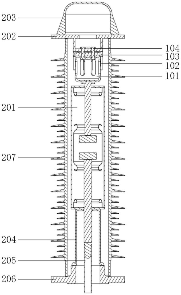 一种静侧合闸缓冲结构及其应用的高电压真空断路器