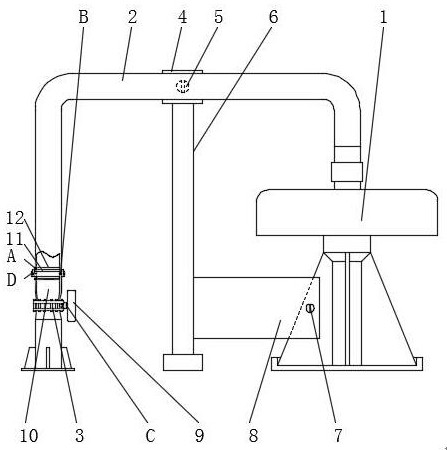 一种浮选机风管与鼓风机的连接结构的制作方法