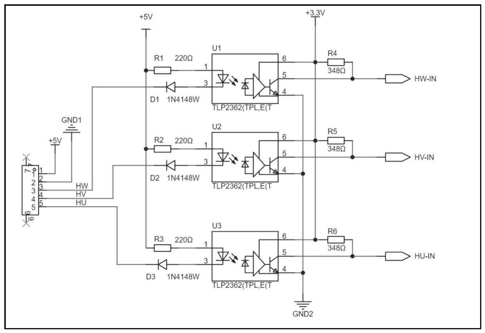 一种直流无刷电机控制器霍尔信号的隔离输入方法与流程