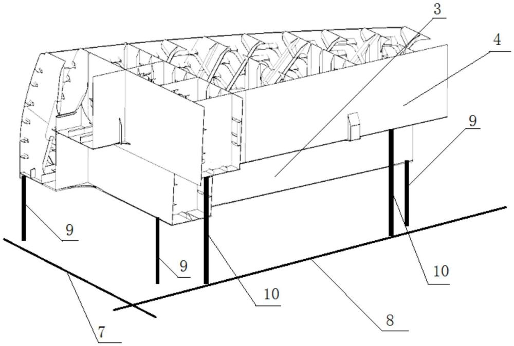 一種集裝箱船階梯分段建造方法及階梯分段與流程