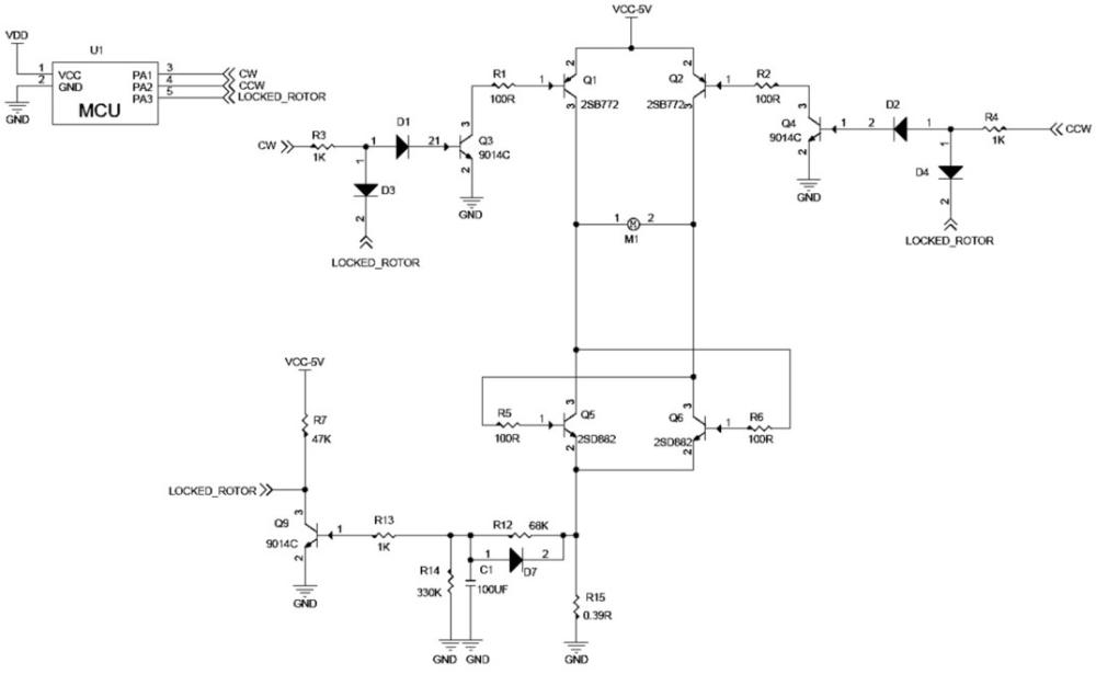 一種安防相機(jī)馬達(dá)極限位置保護(hù)電路的制作方法