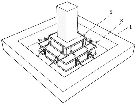 一種現(xiàn)澆多階式獨立基礎(chǔ)模板加固裝置的施工方法與流程