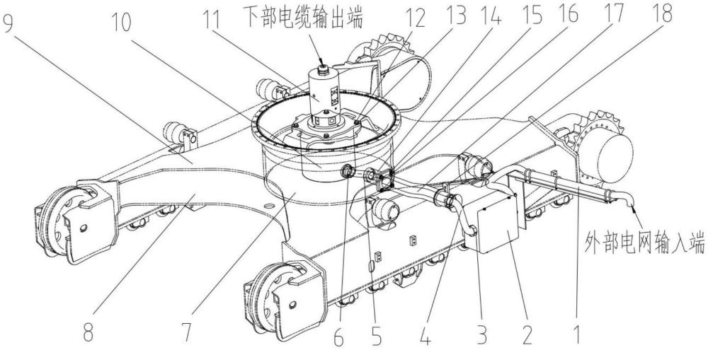 一種電動挖掘機下側出線防護裝置及挖掘機的制作方法