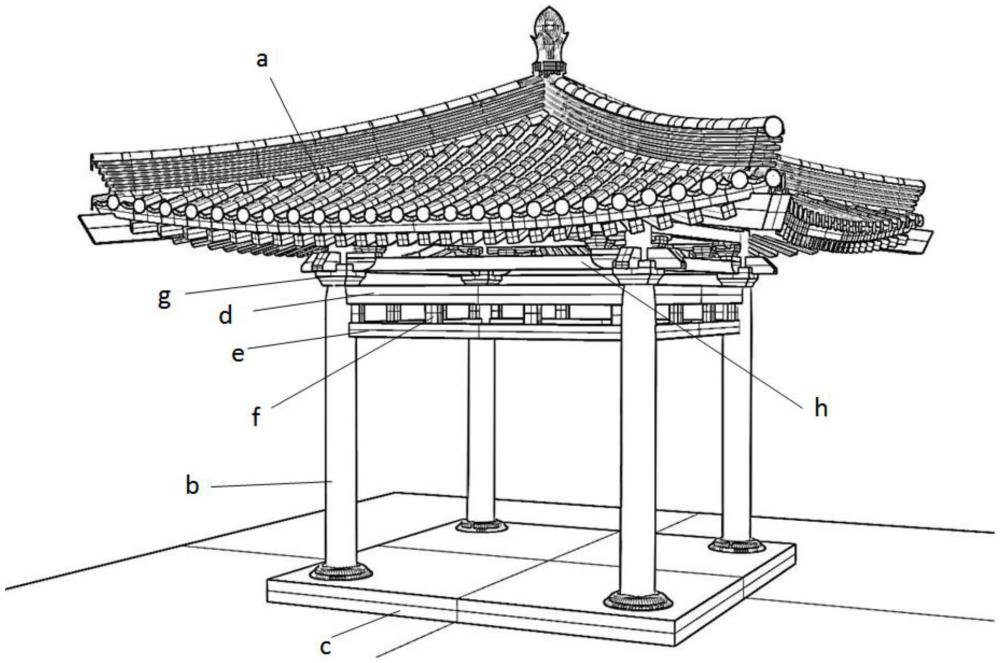 一種仿古建筑屋頂結(jié)構(gòu)、裝配式仿古建筑及其施工方法與流程