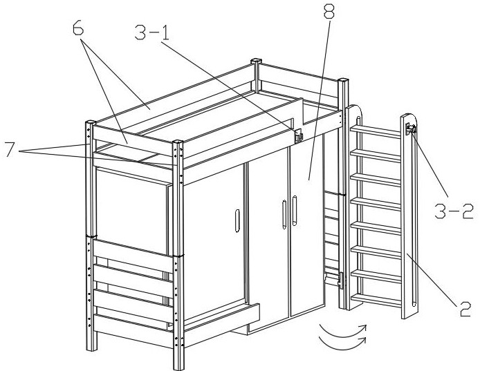 一种能够翻转梯子的上下铺床的制作方法