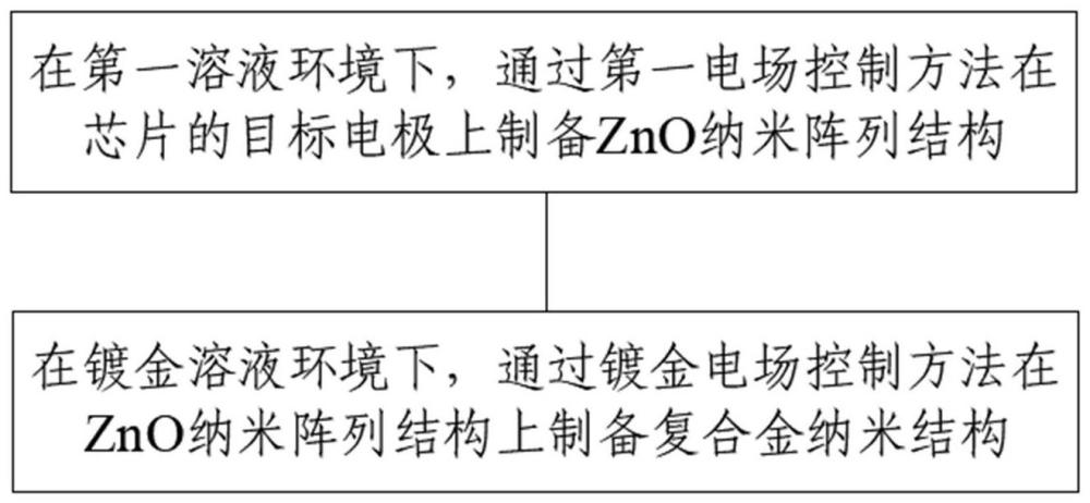 在芯片目標(biāo)電極上形成復(fù)合金納米結(jié)構(gòu)的制備方法及芯片