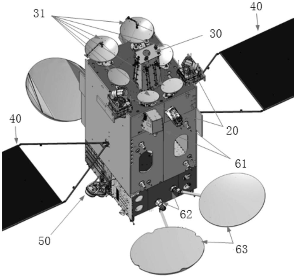適應復雜天線載荷的化電混合推進衛星布局結構的制作方法