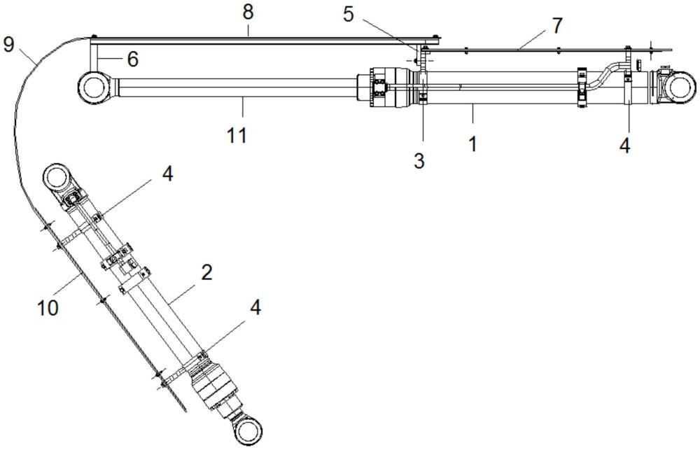 一種挖掘機(jī)工作裝置防護(hù)固定結(jié)構(gòu)及挖掘機(jī)的制作方法