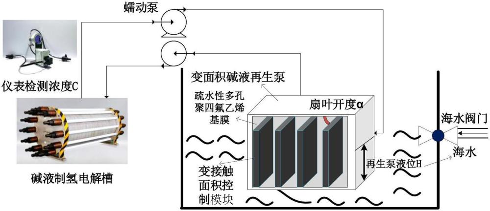 基于變遷移面積堿液再生泵的海水制氫裝置及控制方法