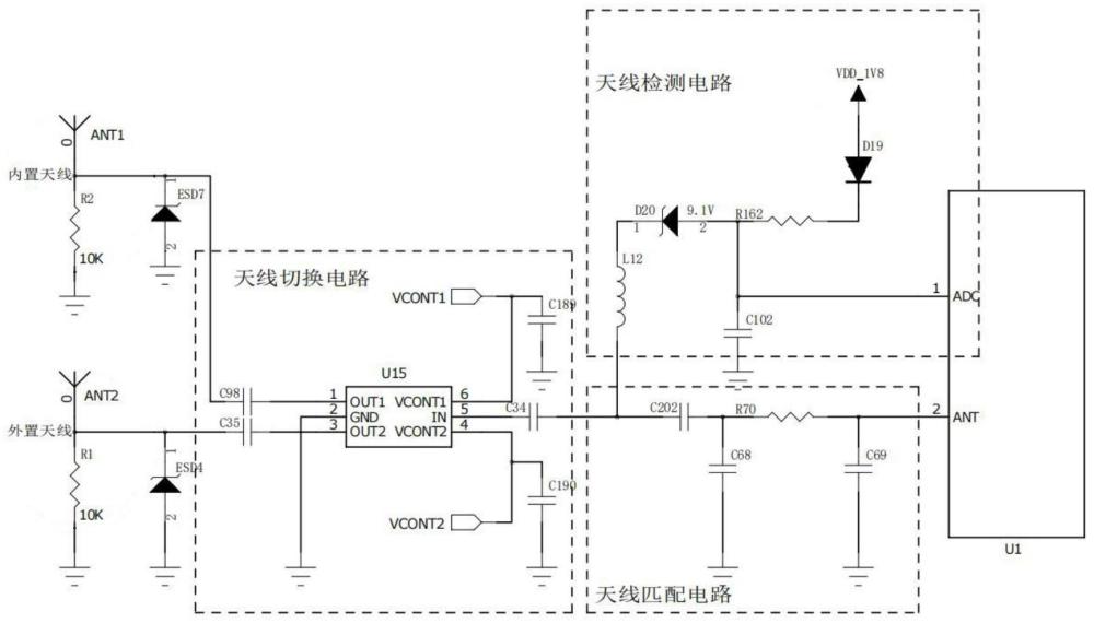 一种T-BOX内外置天线检测切换电路的制作方法