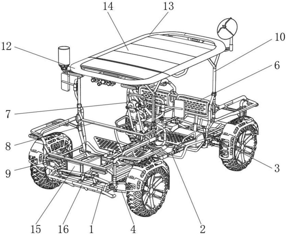 一種可重構(gòu)式折疊載人月球車