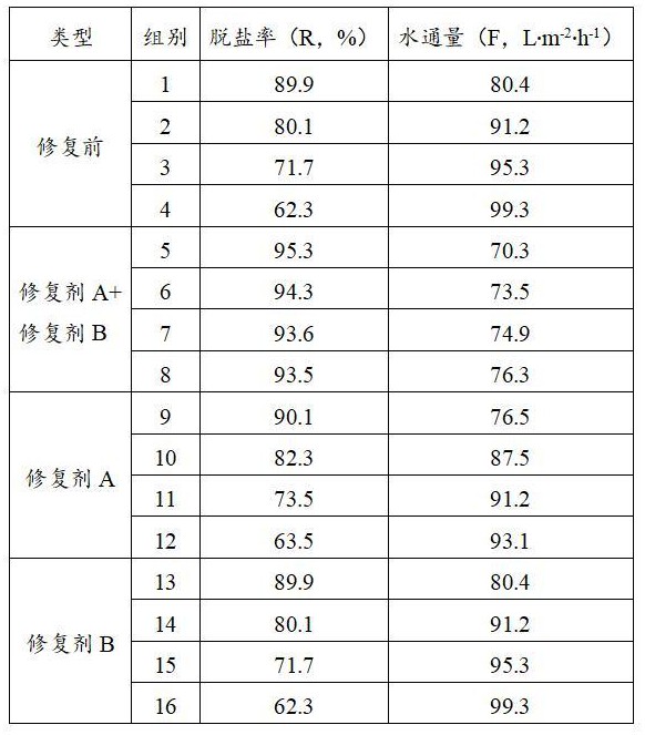 一种反渗透膜原位修复试剂与反渗透膜原位修复方法