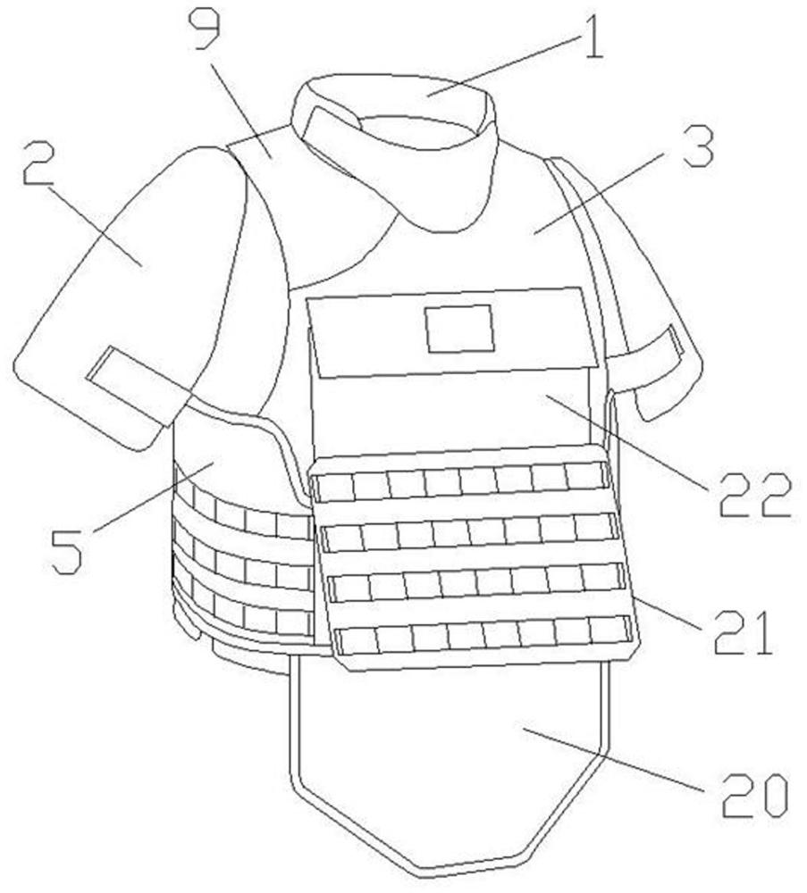 一种一键快脱式全防护防弹衣的制作方法