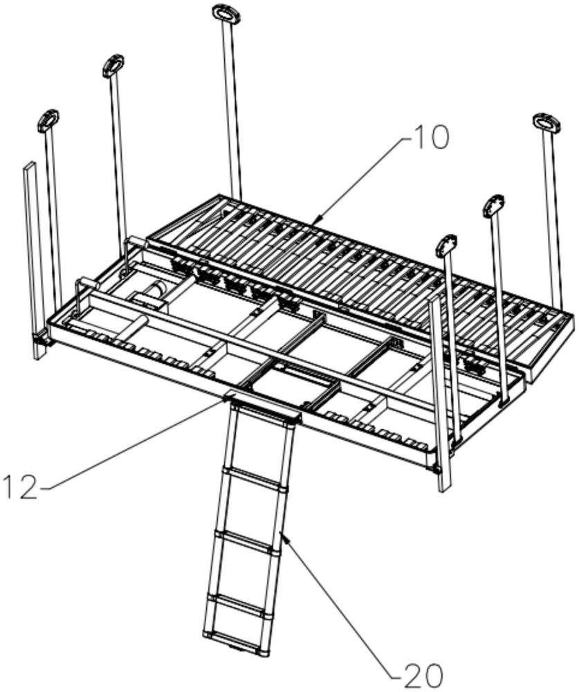 一種房車升降床隱藏式爬梯的制作方法