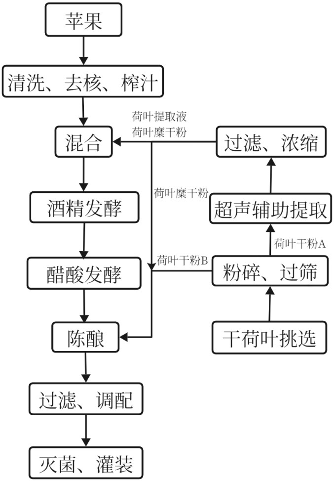 一種荷葉蘋果醋及其制備方法與流程