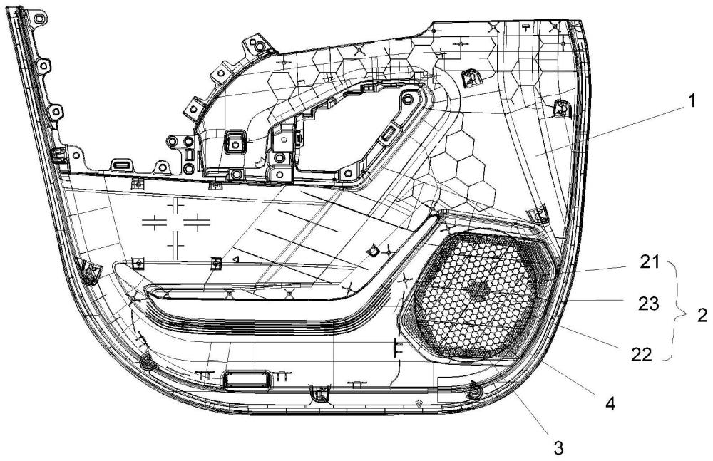一種汽車門板喇叭網(wǎng)孔困氣問題的優(yōu)化結構的制作方法