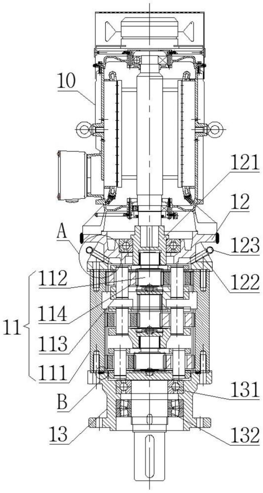 一種攪拌機用永磁電機直連行星齒輪減速驅(qū)動機構(gòu)的制作方法