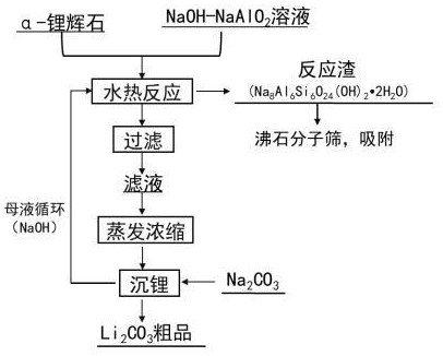 一種以低品位α-鋰輝石為原料NaOH-NaAlO2聯(lián)合浸出提鋰工藝的制作方法