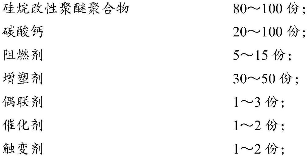 一種阻燃型硅烷改性聚醚密封膠及其制備方法與流程