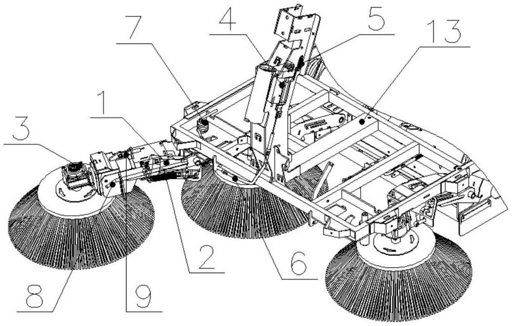 一種掃地車前邊刷升降機(jī)構(gòu)及其調(diào)節(jié)方法與流程