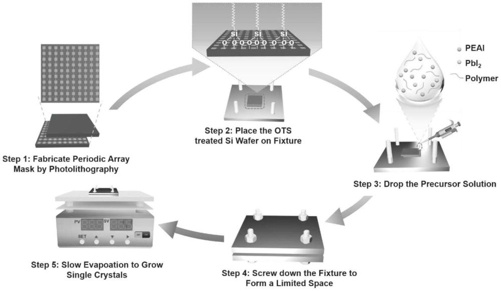 一種聚合物輔助制備鈣鈦礦單晶薄膜陣列的方法