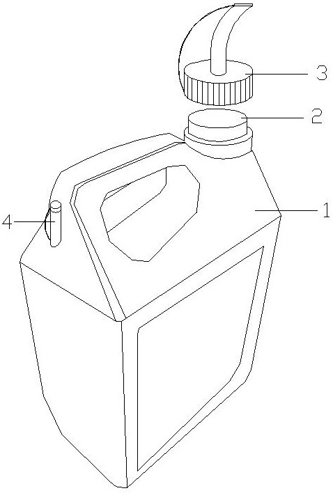 一種自然進(jìn)氣式和弧形管導(dǎo)流及尖嘴口防止倒液噴灑滴漏的裝置的制作方法