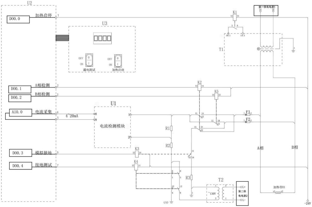 一種加熱設(shè)備的加熱系統(tǒng)漏電檢測裝置及其應用的制作方法