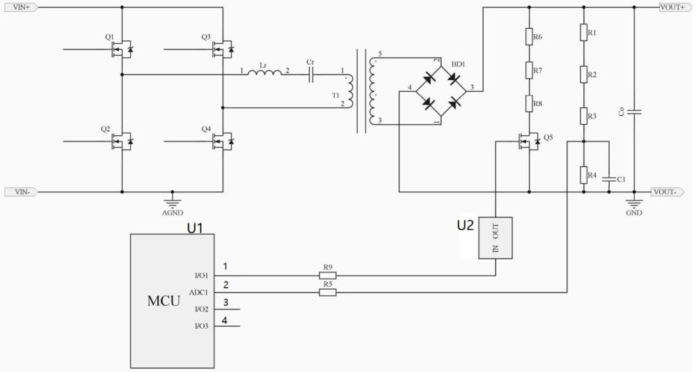 一種儲(chǔ)能充電樁LLC過(guò)沖保護(hù)電路的制作方法