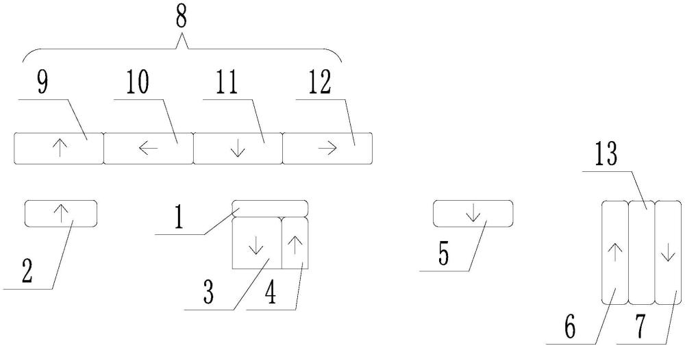 一種優(yōu)化海爾貝克磁鐵間相互作用力的磁排列結(jié)構(gòu)的制作方法