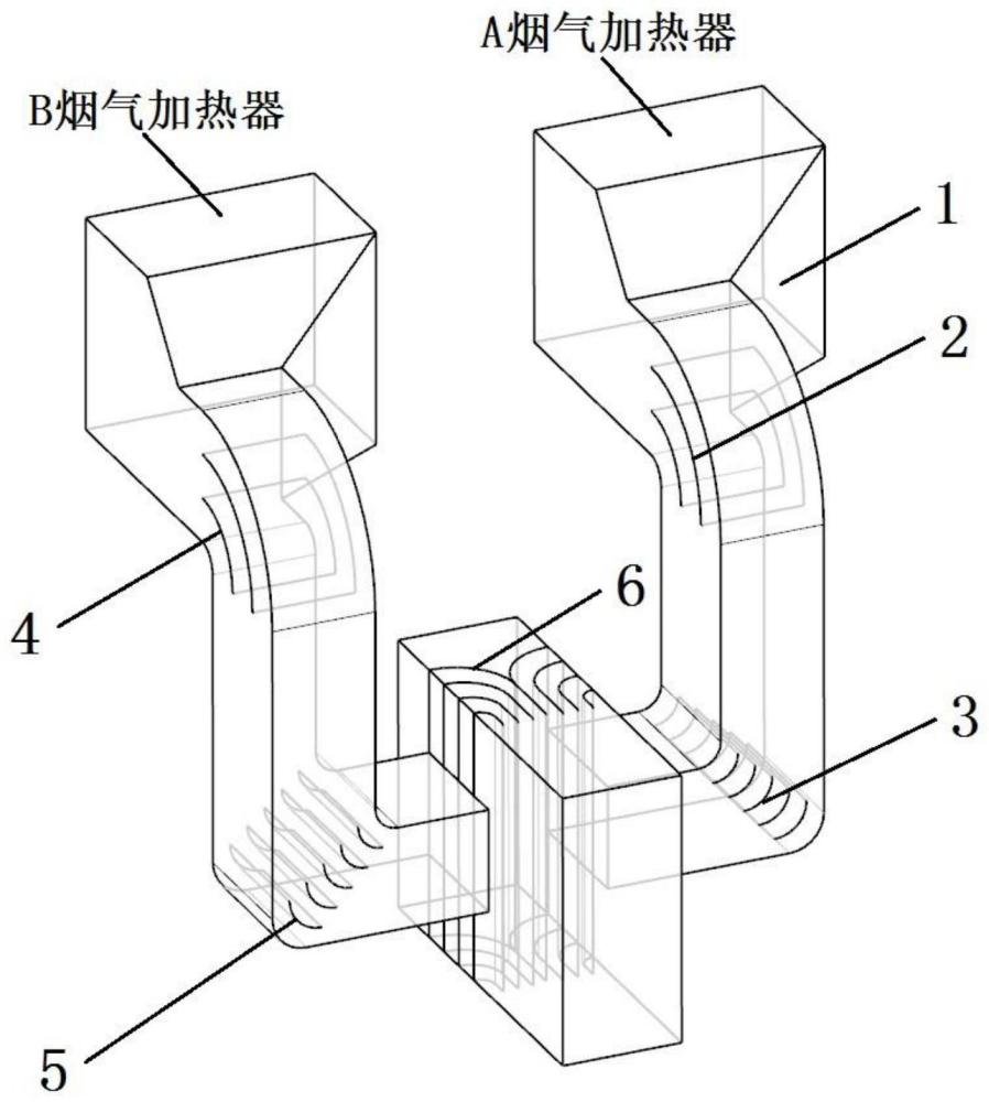 火電機組煙氣加熱器出口至煙囪入口煙道流場優(yōu)化布置結(jié)構(gòu)的制作方法