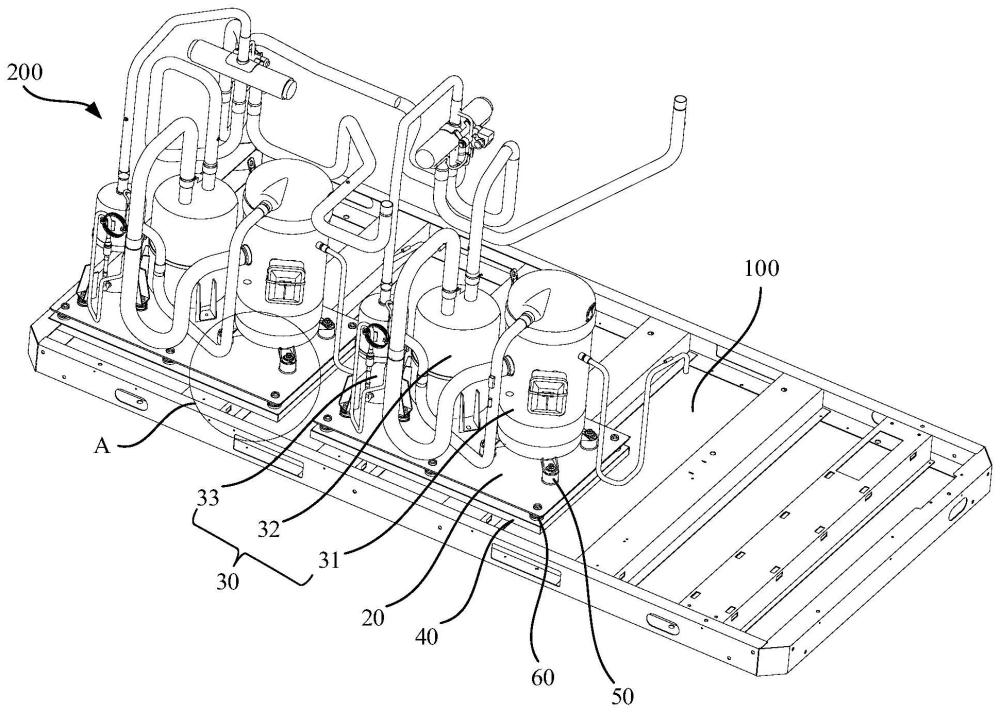 壓縮機裝配結(jié)構(gòu)、室外機及暖通設(shè)備的制作方法