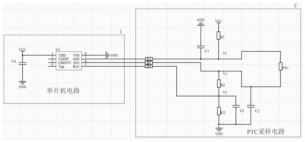 一種PTC電機溫度檢測電路及電機控制裝置的制作方法