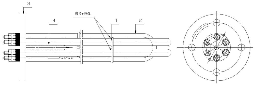 一種使用帶翻邊結(jié)構(gòu)多孔支架的多管電加熱器的制作方法