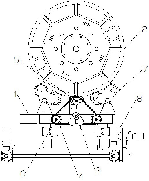 一種重型電纜盤移動(dòng)鏈傳動(dòng)機(jī)構(gòu)的制作方法